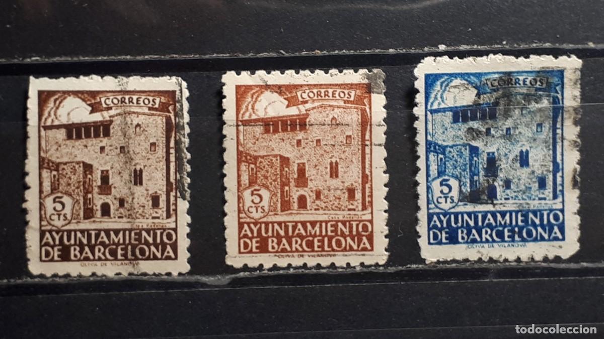 Timbres: BARCELONA. A&Ntilde;O 1943. &deg;. EDIFIL 42, 43, 45