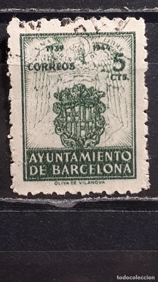 Sellos: BARCELONA. A&Ntilde;O 1944. &deg;. EDIFIL 57