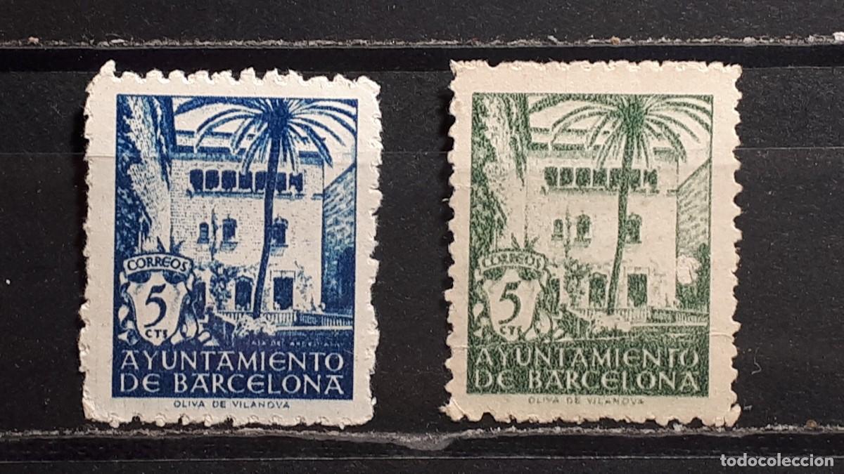 Sellos: BARCELONA. A&Ntilde;O 1945. */(*). EDIFIL 65, 67