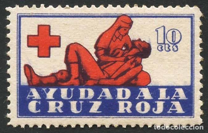 Sellos: GUERRA CIVIL, VI&Ntilde;ETA, AYUDAD A LA CRUZ ROJA, VALOR: 10 C&Eacute;NTIMOS
