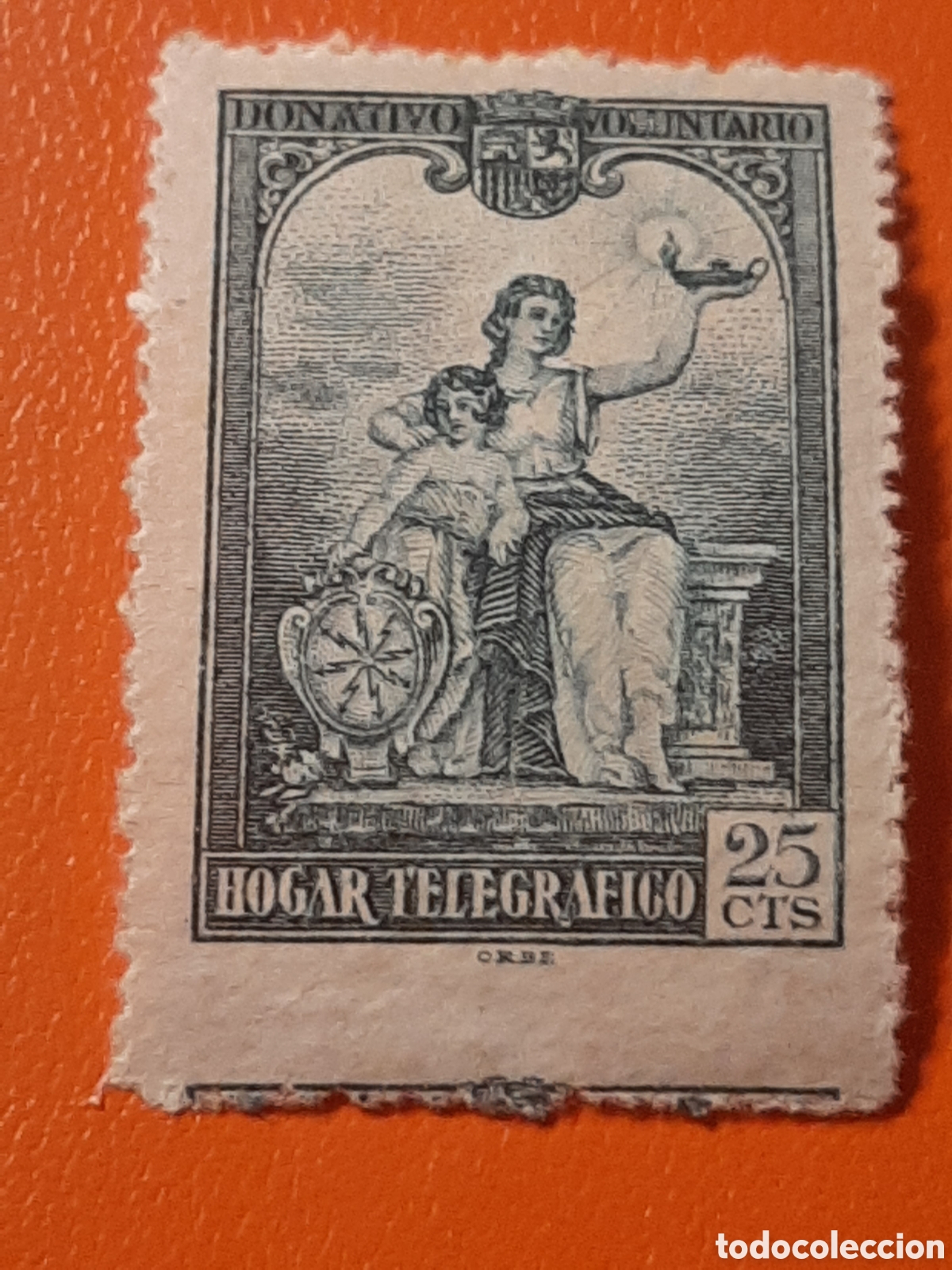 Sellos: Sello de HOGAR TELEGRAFICO. A&ntilde;o 1938.