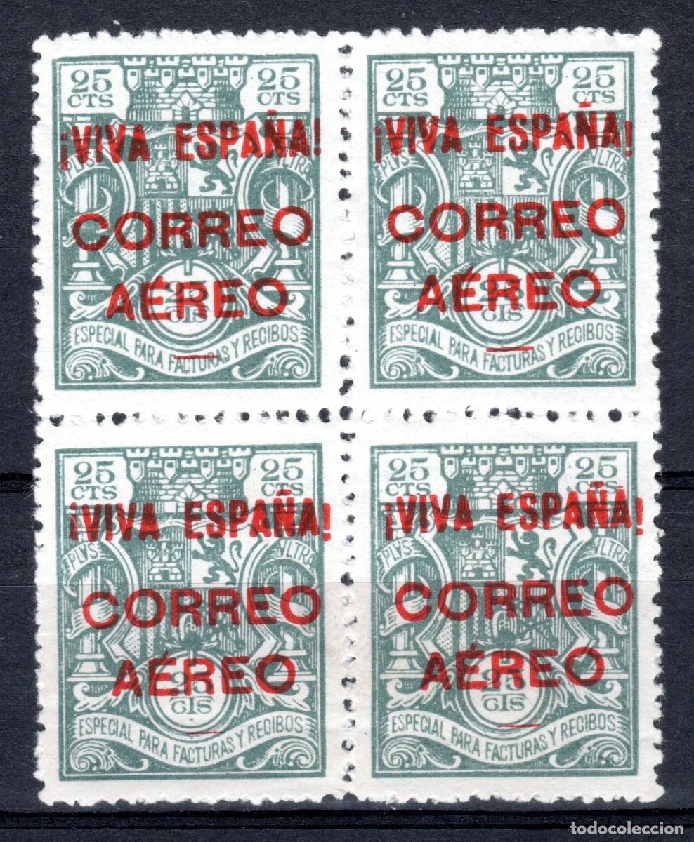 Sellos: EMISIONES LOCALES PATRI&Oacute;TICAS. BURGOS 1936. EDIFIL 58 (BLOQUE DE 4). VALOR CAT&Aacute;LOGO: 400 &euro;. MNH **