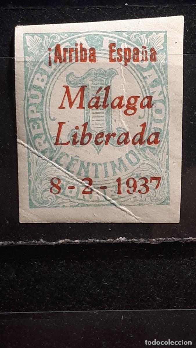 Sellos: GUERRA CIVIL. LOCAL. M&Aacute;LAGA . A&Ntilde;O 1937. *. Yvert 2