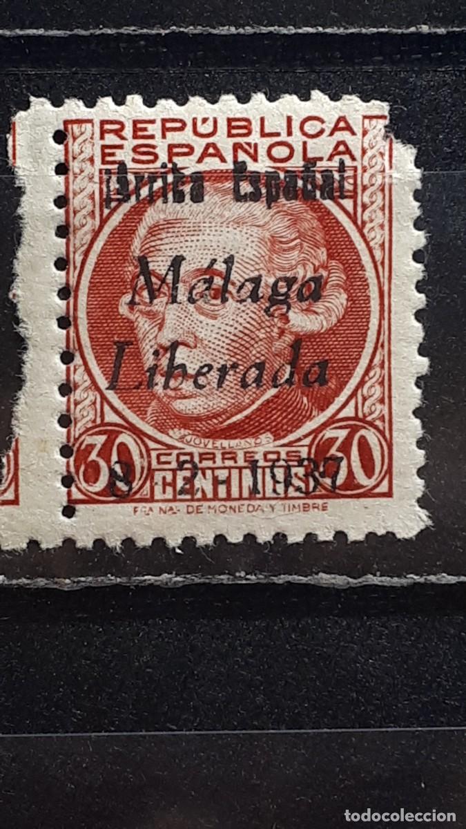Sellos: GUERRA CIVIL. LOCAL. M&Aacute;LAGA . A&Ntilde;O 1937. **. Yvert 14