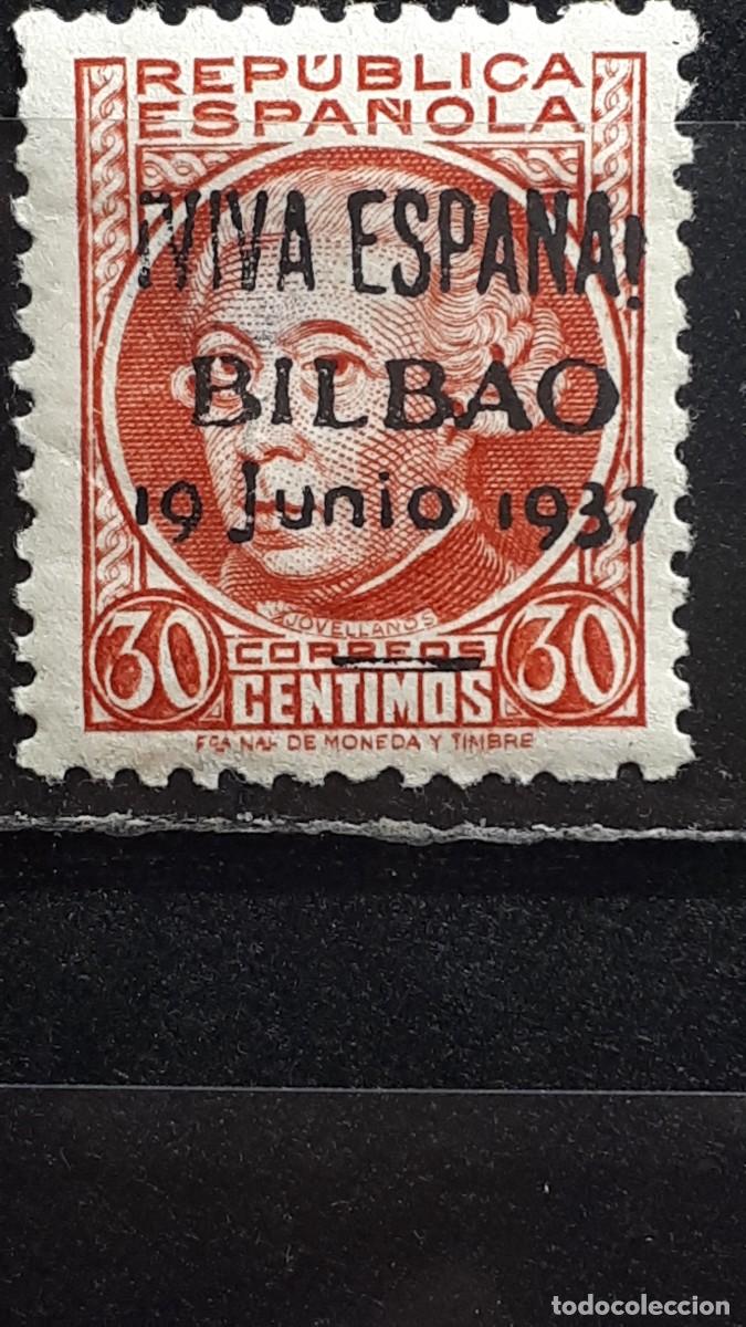 Sellos: GUERRA CIVIL. LOCAL. BILBAO. A&Ntilde;O 1937. *. Yvert 8