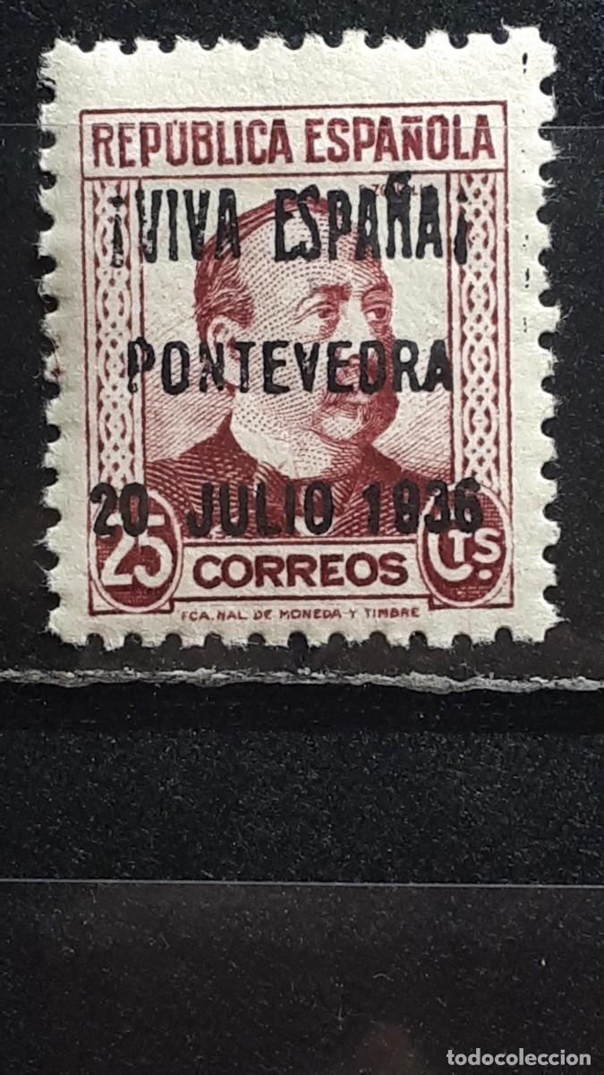 Sellos: GUERRA CIVIL. LOCAL. PONTEVEDRA. A&Ntilde;O 1937. *. Yvert 8