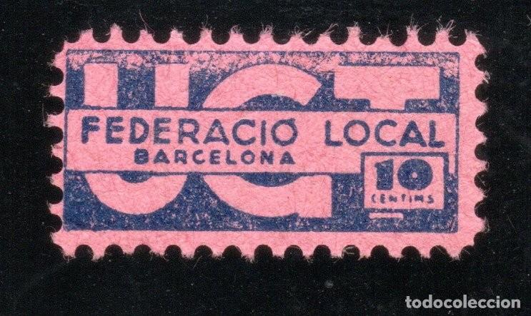 Sellos: BARCELONA. U.G.T. FEDERACI&Oacute; LOCAL. MUY RARO.