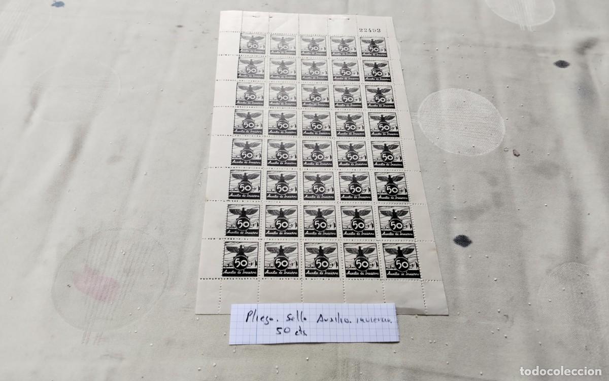 Sellos: PLIEGO DE 40 VI&Ntilde;ETAS AUXILIO DE INVIERNO 50 CTS