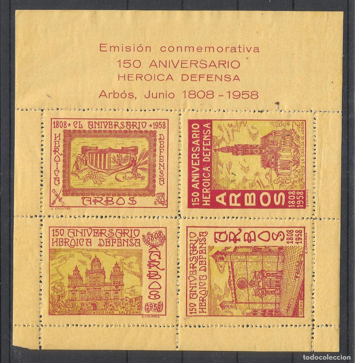 Sellos: HOJITA 1958 arbos tarragona NUEVA**