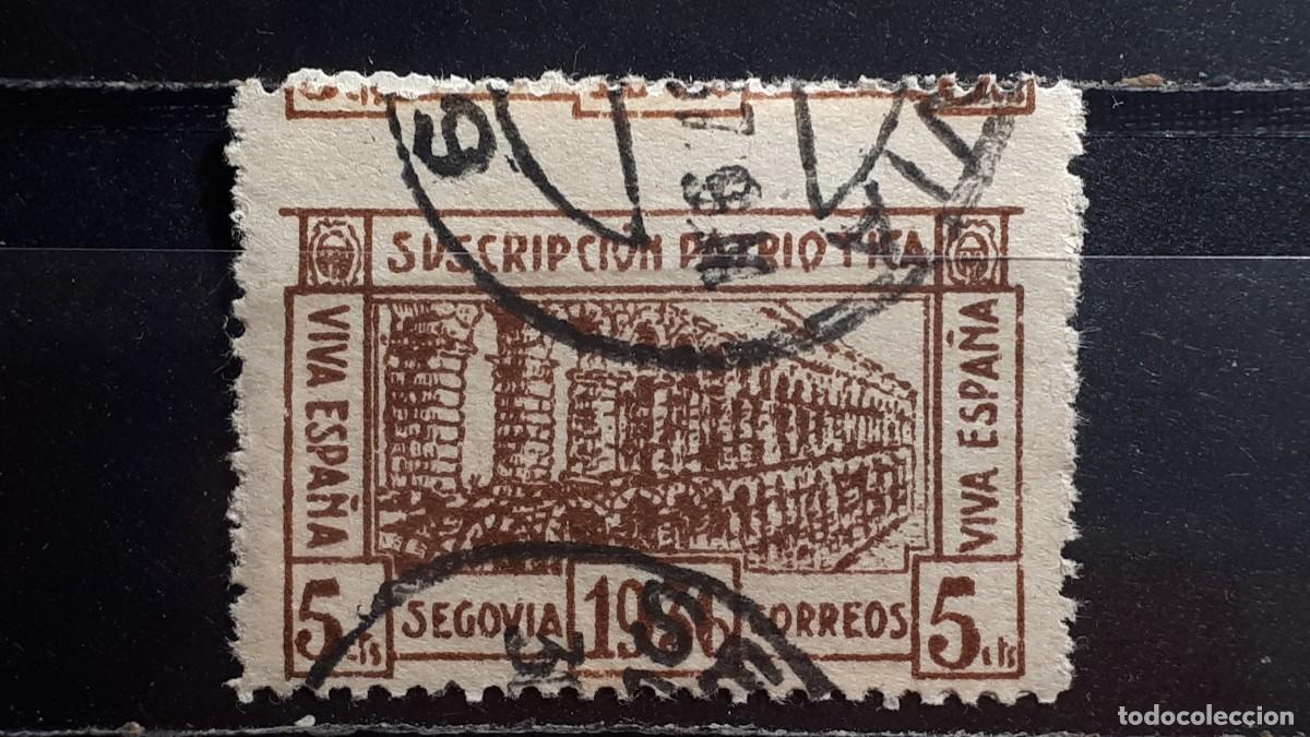 Sellos: GUERRA CIVIL. A&Ntilde;O 1936. LOCAL. &deg;.SEGOVIA. VARIEDAD