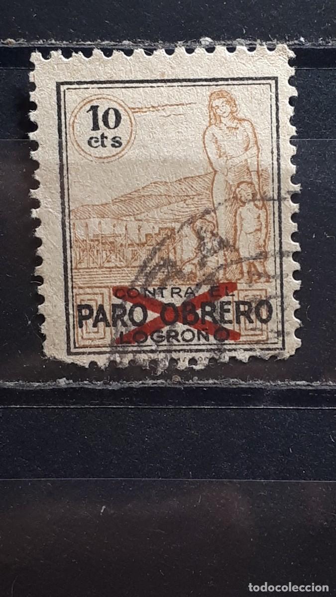 Sellos: GUERRA CIVIL. A&Ntilde;O 1938. LOCAL. &deg;. LOGRO&Ntilde;O
