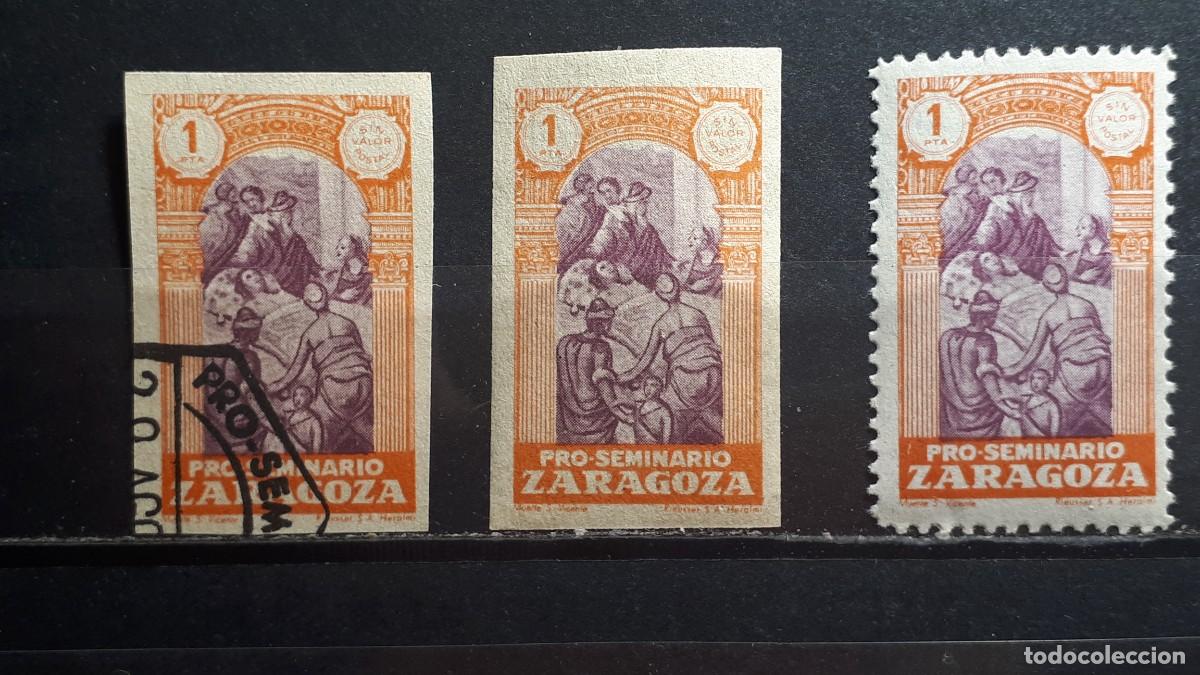 Sellos: GUERRA CIVIL. A&Ntilde;O 1940. LOCAL. **/&deg;. ZARAGOZA