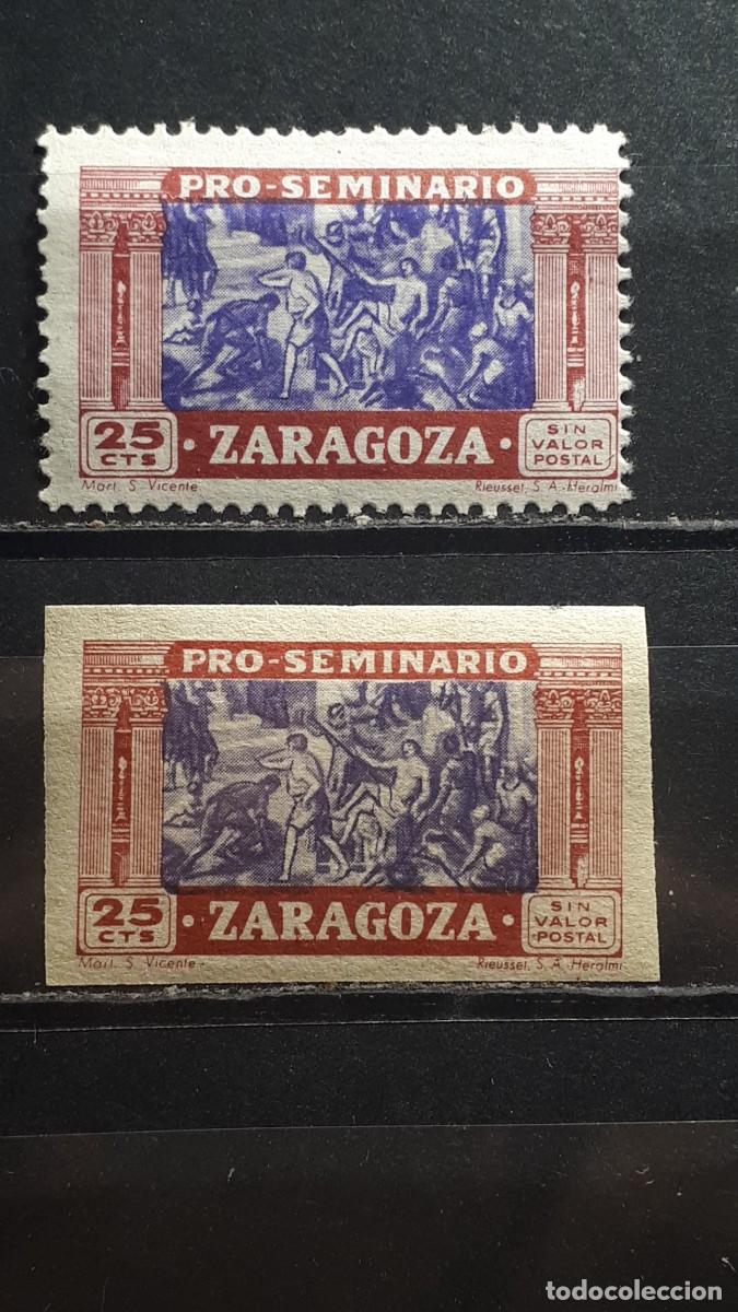 Sellos: GUERRA CIVIL. A&Ntilde;O 1940. LOCAL. **/*. ZARAGOZA