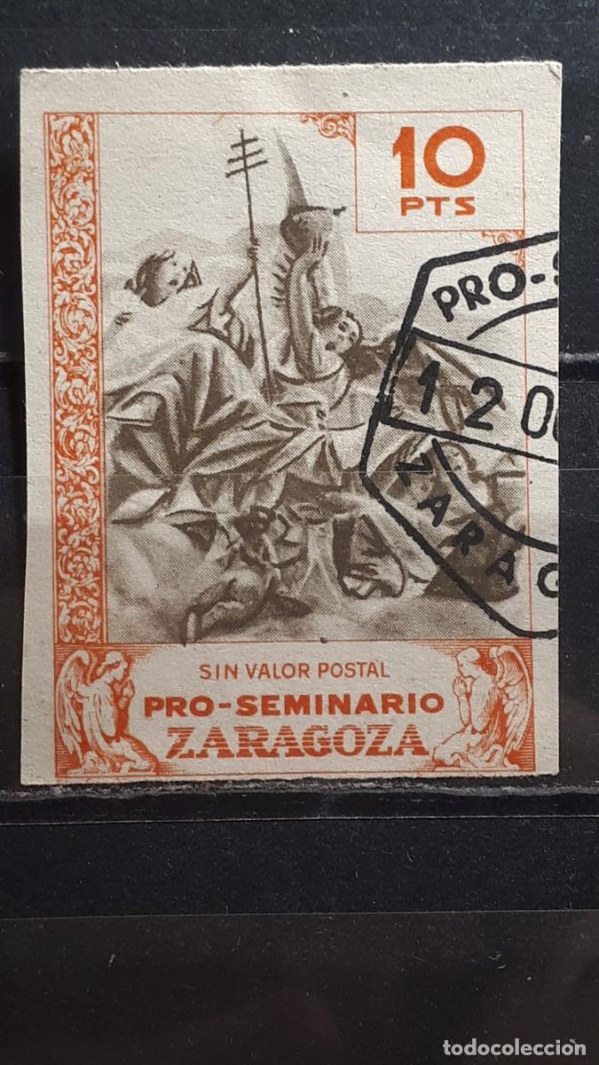 Sellos: GUERRA CIVIL. A&Ntilde;O 1945. LOCAL. &deg;. ZARAGOZA