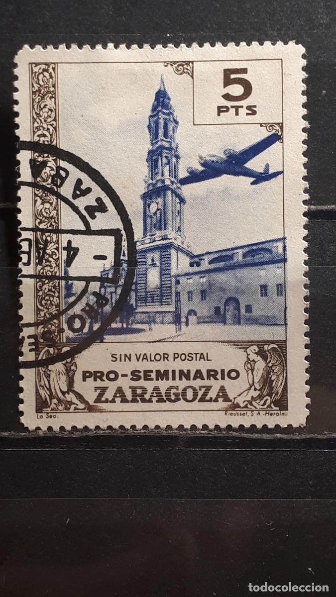 Sellos: GUERRA CIVIL. A&Ntilde;O 1945. LOCAL. &deg;. ZARAGOZA