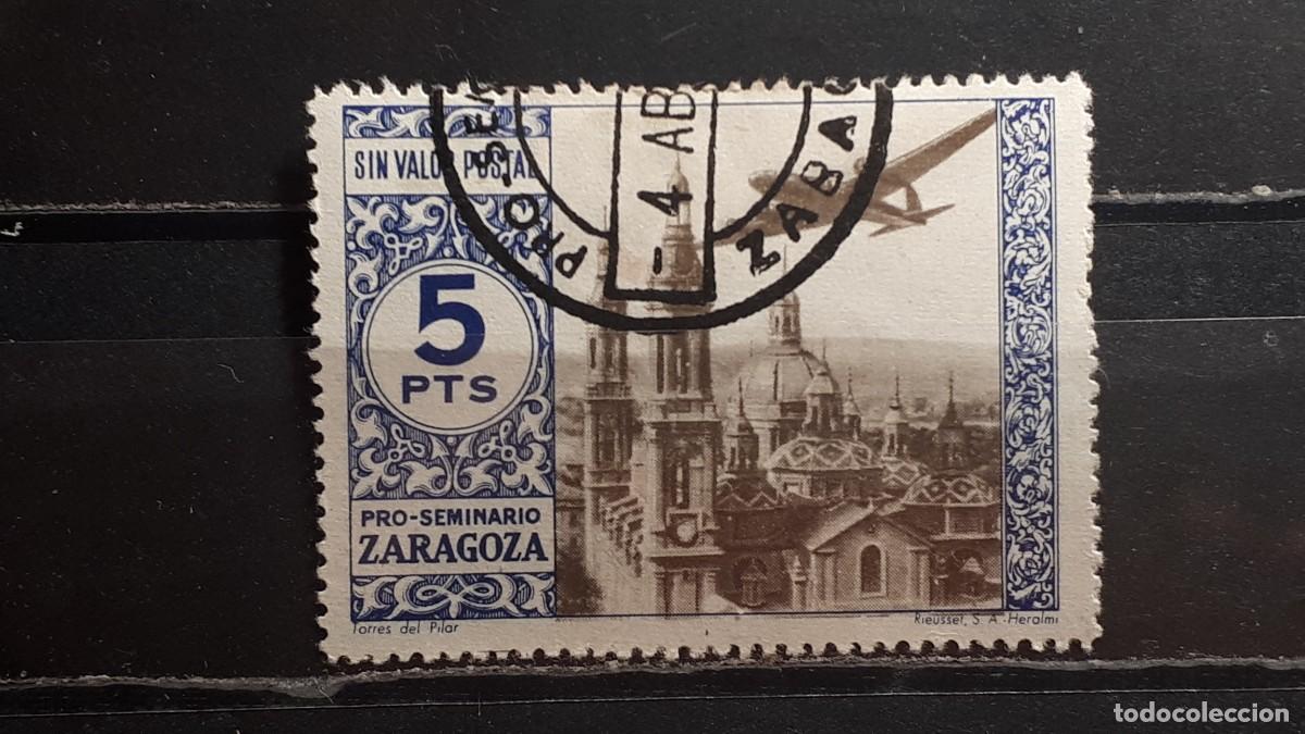 Sellos: GUERRA CIVIL. A&Ntilde;O 1945. LOCAL. &deg;. ZARAGOZA
