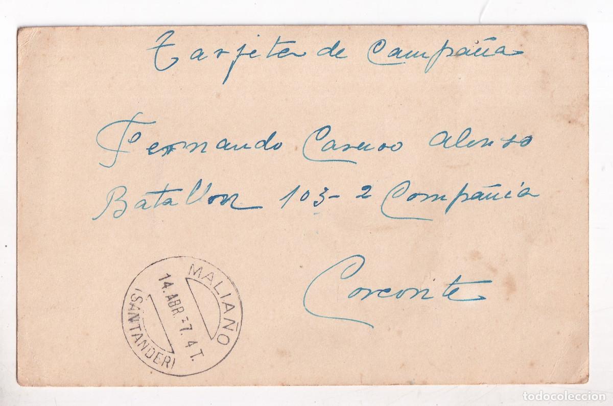 Sellos: TARJETA DE CAMPA&Ntilde;A DE MALIA&Ntilde;O A UN SOLADAO REPUBLICANO DEL BATALL&Oacute;N 103. 1937. CANTABRIA