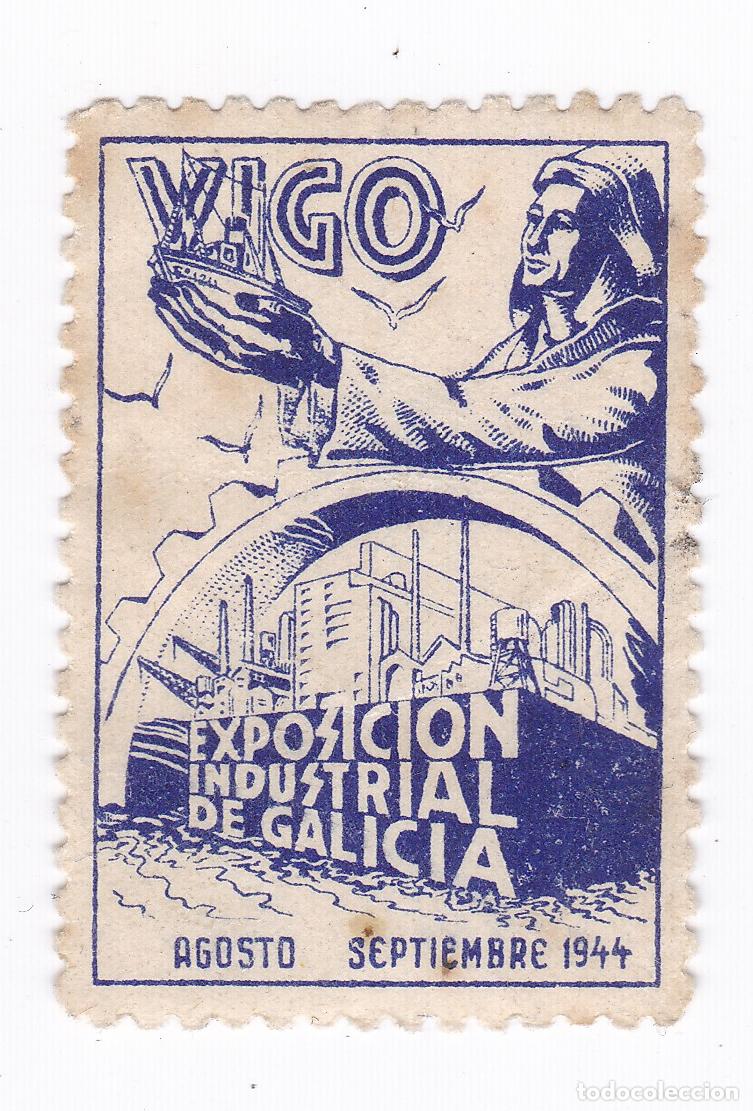 Sellos: Vigo. Exposici&oacute;n Industrial de Galicia. Agosto - Septiembre de 1944. Alegor&iacute;a fascista SS