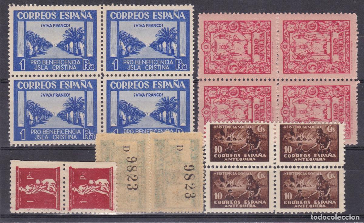 Sellos: FC4-13- GUERRA CIVIL Lote VI&Ntilde;ETAS Bloques ** Sin Fijasellos .LUJO