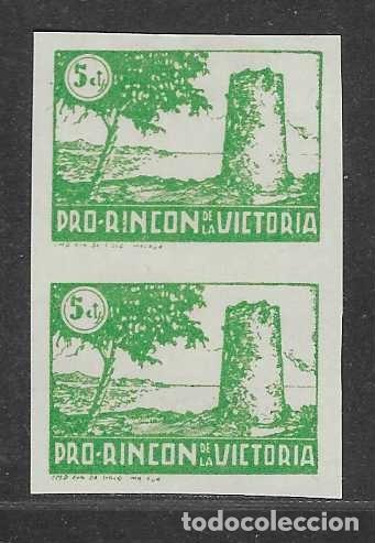 Sellos: RINCON DE LA VICTORIA-MALAGA- 5 CTS.-PAREJA SIN DENTAR Y SIN LA PALABRA -CORREOS- - VER FOTO
