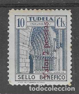 Sellos: TUDELA.- 2 PTAS. SOBRE 10 CTS- SELLO BENEFICO-VER FOTO
