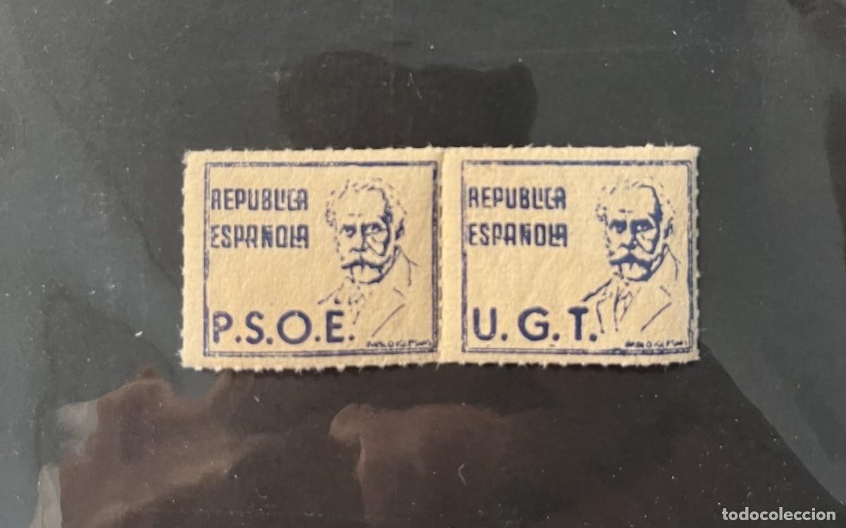 Sellos: GUERRA CIVIL ESPA&Ntilde;OLA. REP&Uacute;BLICA ESPA&Ntilde;OLA UGT PSOE. EDIFIL 706 + 1390
