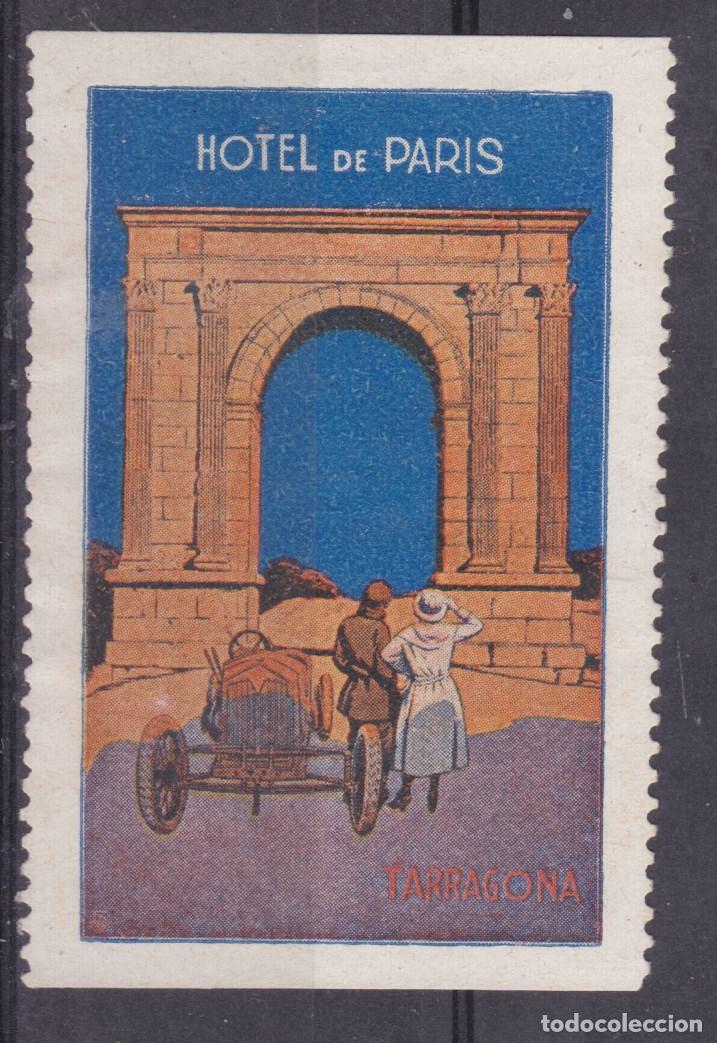 Sellos: FC4-55- Vi&ntilde;eta Hotel Par&iacute;s TARRAGONA . Sin Goma 60 x 40 mm