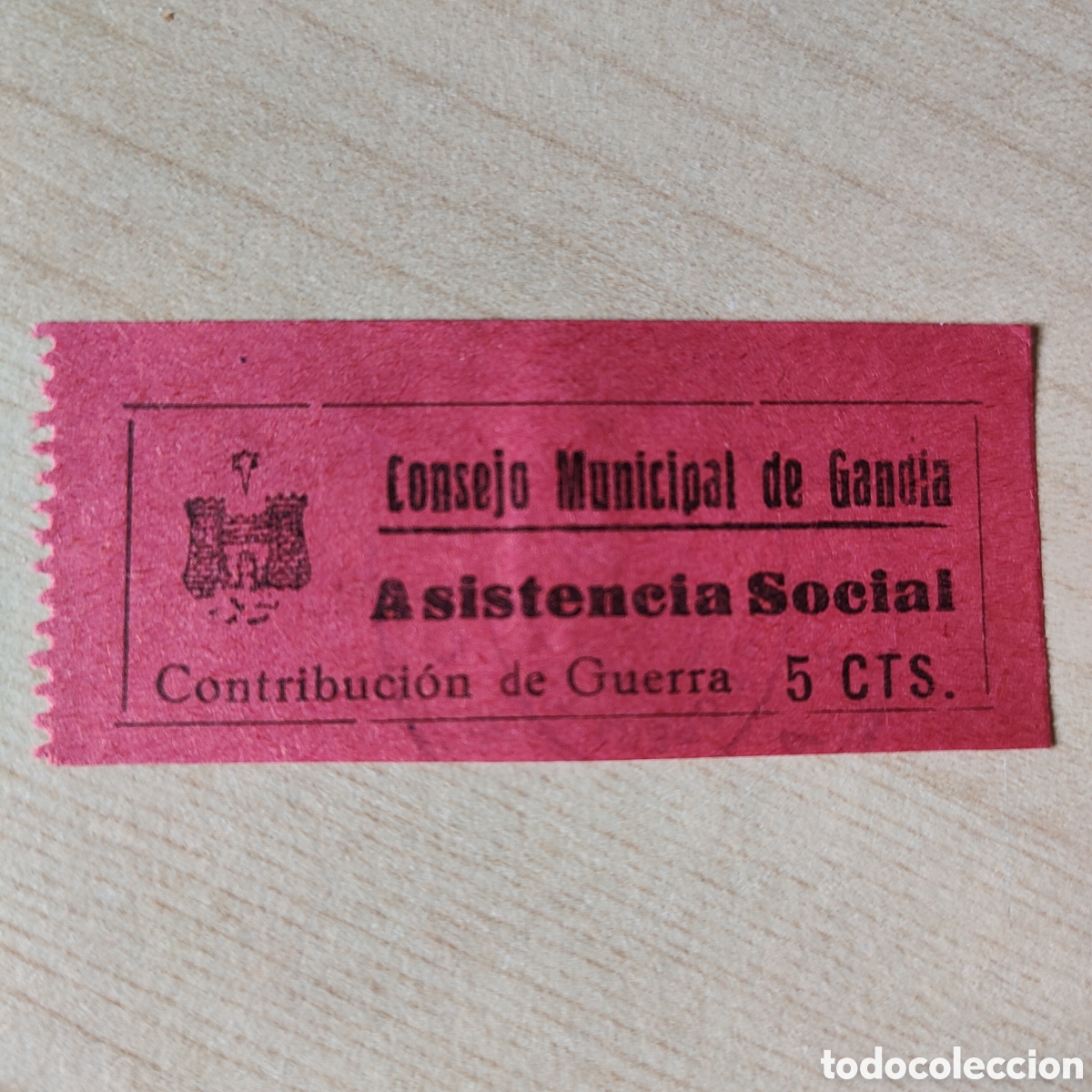 Sellos: a69 Valencia Gand&iacute;a Asistencia Social Contribuci&oacute;n de Guerra Allepuz 19 ver Descripci&oacute;n