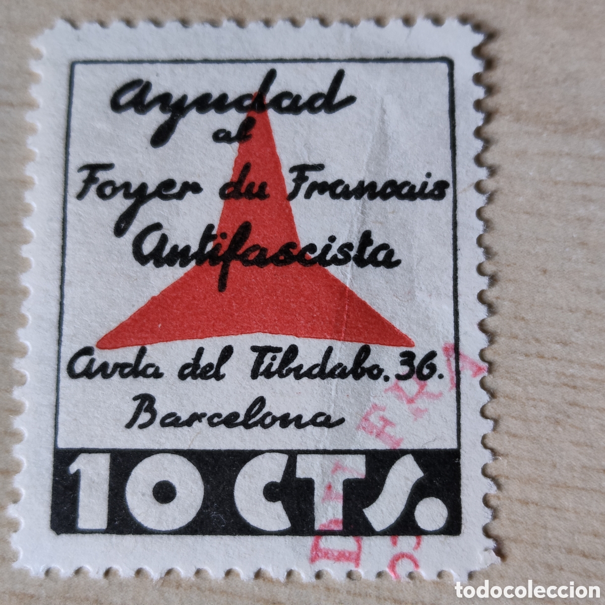 Sellos: a70 Ayudad al Foyer du Fran&ccedil;ais Antifascista Tibidabo Barcelona 10 cts Allepuz 3092 afinet 1272 VER