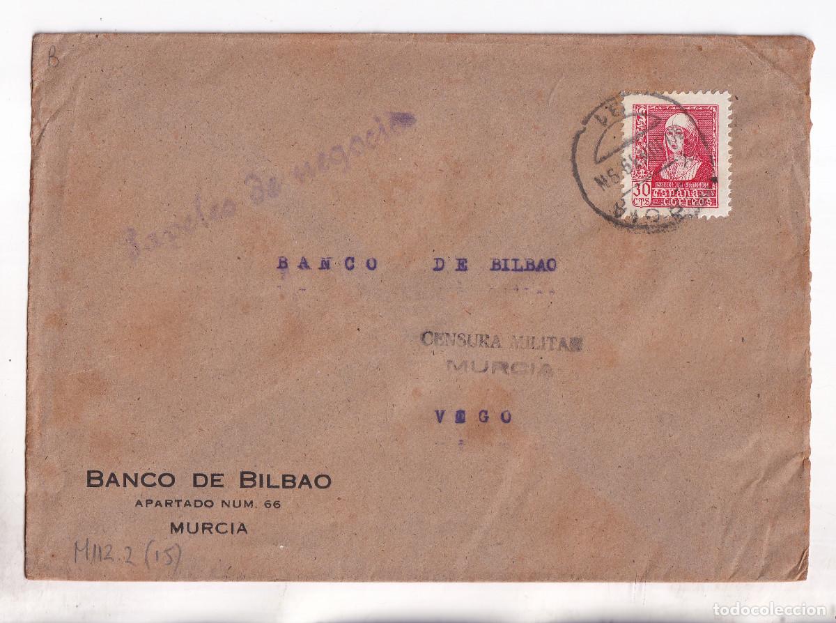 Sellos: SOBRE. MURCIA. 1939. A VIGO. CENSURA MILITAR. GALICIA