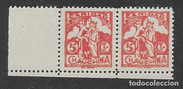 Sellos: CHAUCHINA,-GRANADA- 5 CTS.-PAREJA ESQUINA PLIEGO- CARIDAD -VER FOTOS