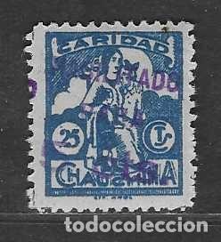 Sellos: CHAUCHINA,-GRANADA- 25 CTS.-VARIEDAD SOBRECARGA INCLINADA-CARIDAD -VER FOTOS