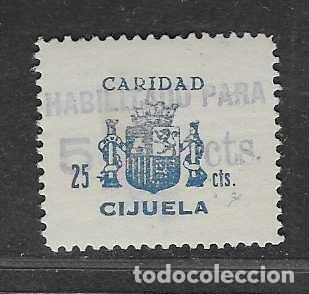 Sellos: CIJUELA-GRANADA- 25 CTS-HABILITADO PARA 5 CTS - CARIDAD- VER FOTOS
