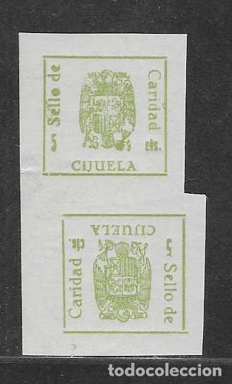 Sellos: CIJUELA-GRANADA- 5 CTS- PAREJA CAPICUA DESPLAZADA--CARIDAD- VER FOTOS