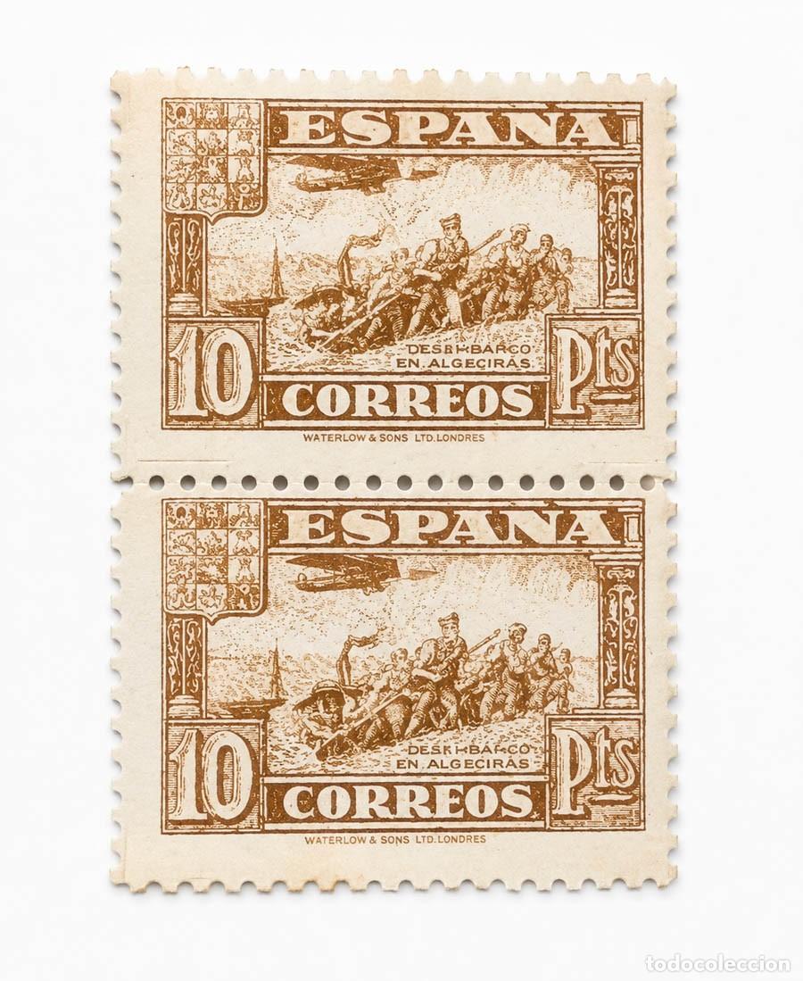 Sellos: PAREJA EDIFIL 813, JUNTA DE DEFENSA NACIONAL, 1937, 10 PESETAS