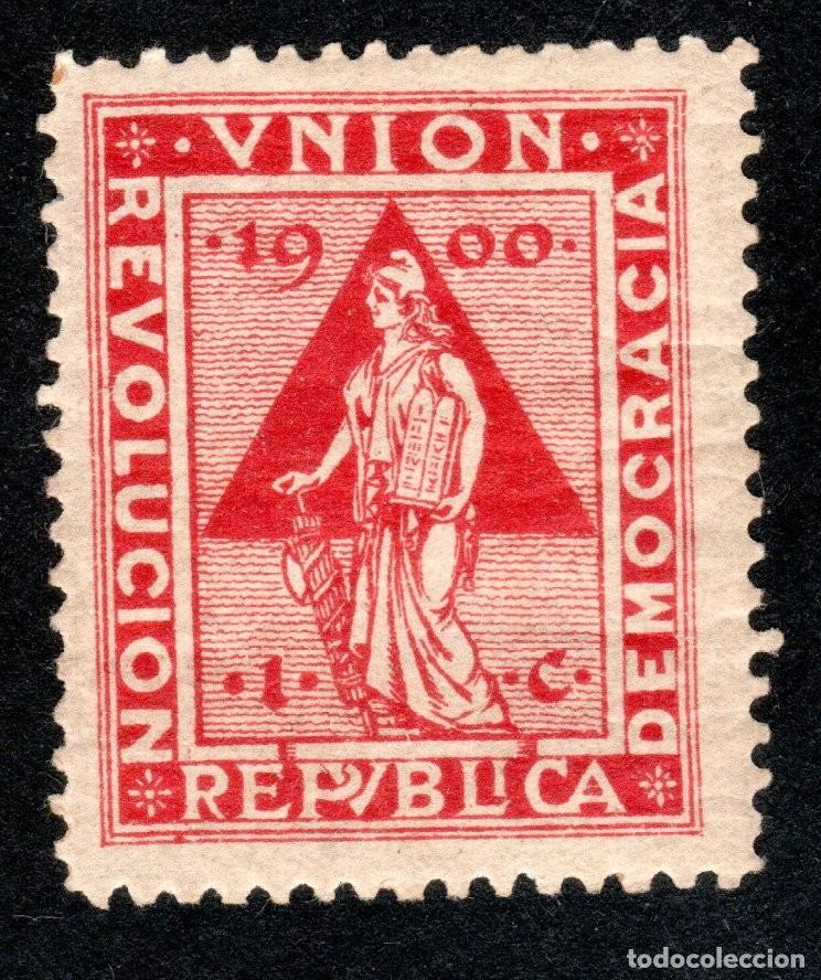 Sellos: UNI&Oacute;N, REP&Uacute;BLICA, REVOLUCI&Oacute;N, DEMOCRACIA. VI&Ntilde;ETA INDEPENDENTISTA 1900.