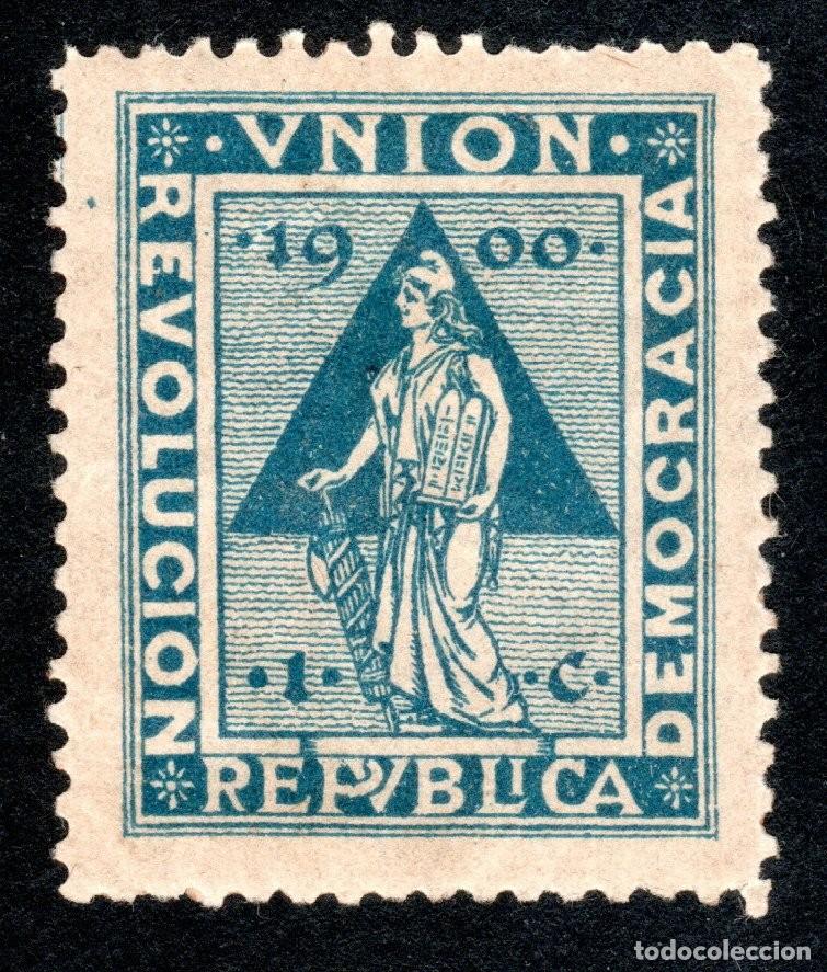 Sellos: UNI&Oacute;N, REP&Uacute;BLICA, REVOLUCI&Oacute;N, DEMOCRACIA. VI&Ntilde;ETA INDEPENDENTISTA 1900.