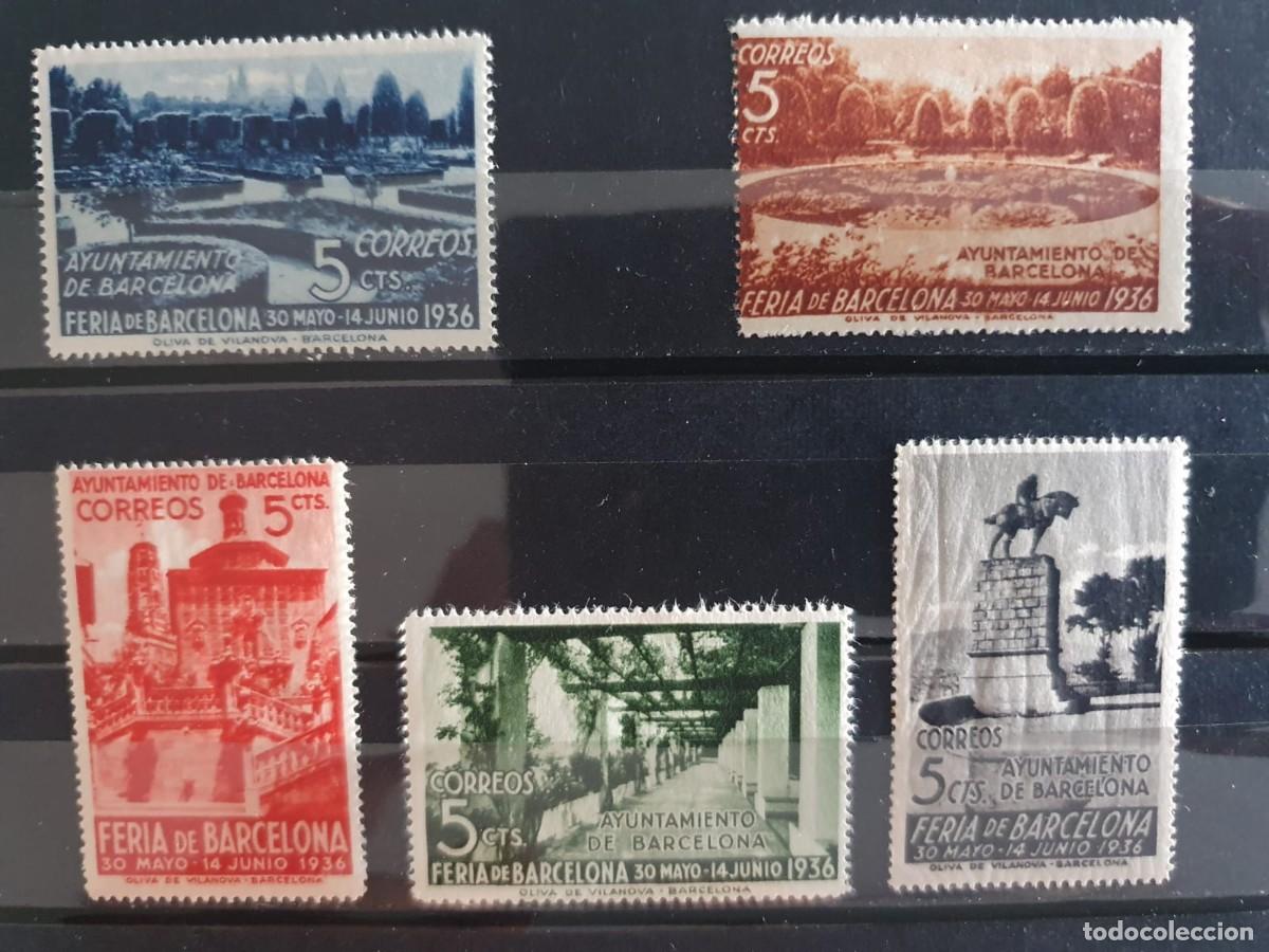Sellos: SERIE COMPLETA BARCELONA EDIFIL 14 ** A 18 ** A&Ntilde;O 1936