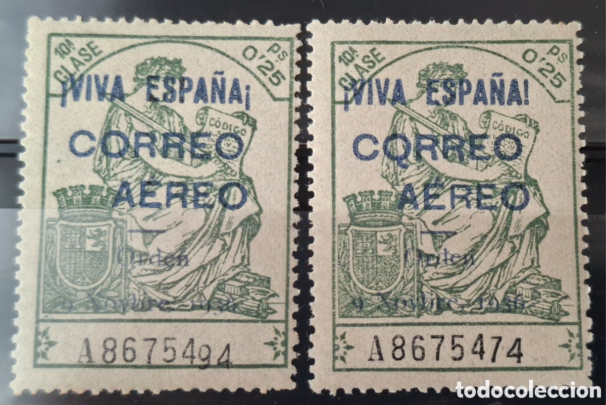 Sellos: Espa&ntilde;a Emisiones Patrioticas Burgos Fiscales Variedad signo invertido