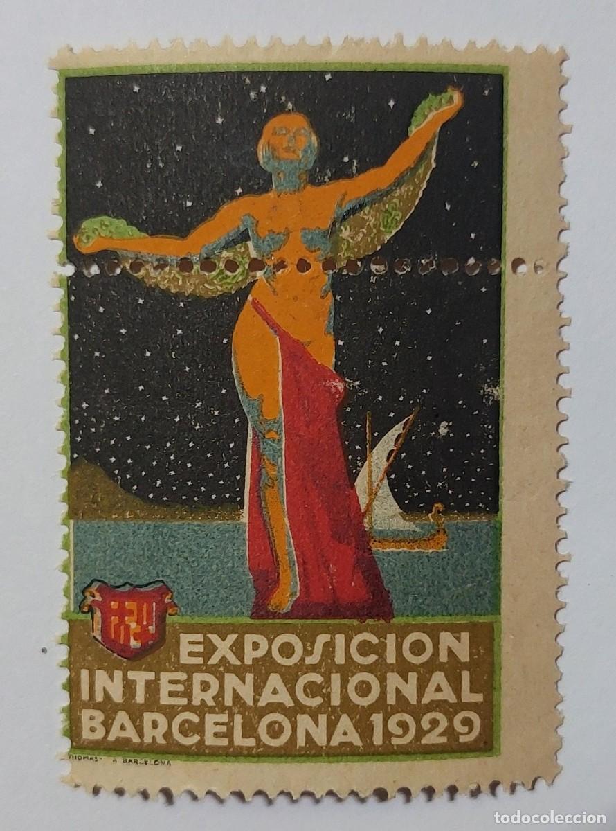 Sellos: EXPOSICI&Oacute;N INTERNACIONAL DE BARCELONA, 1929 vi&ntilde;eta conmemorativa MNH - 2 perforaci&oacute;n adicional