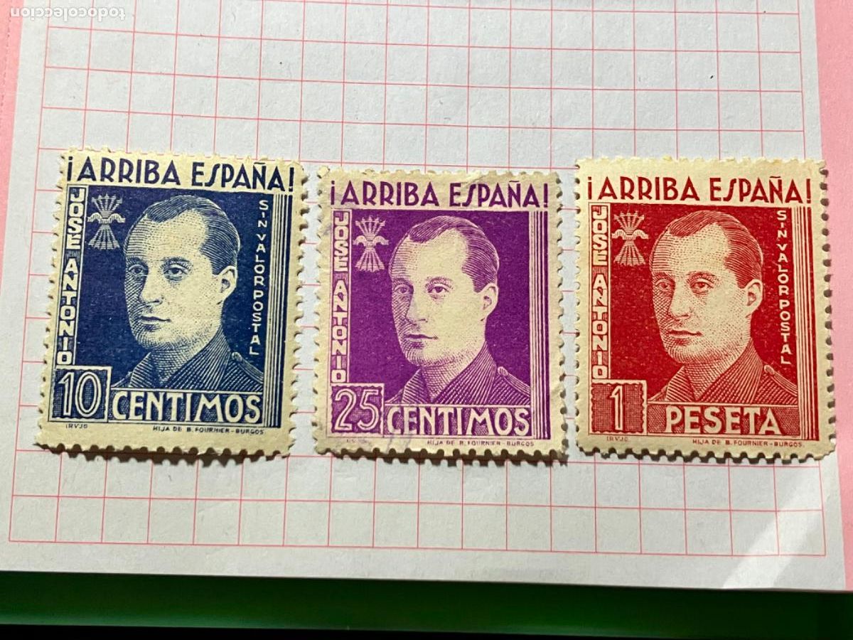 Sellos: Vi&ntilde;etas Guerra Civil - Jose Antonio Falange - 3 unidades