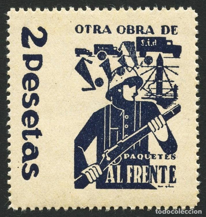 Sellos: GUERRA CIVIL, VI&Ntilde;ETA, S.I.A., SOLIDARIDAD INTERNACIONAL ANTIFASCISTA, VALOR: 2 PESETAS