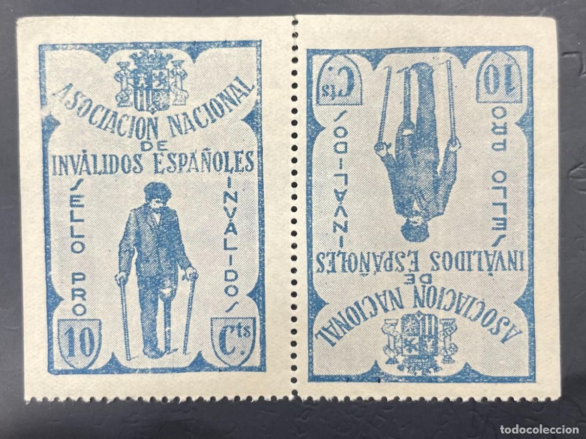 Sellos: EDIFIL N/C. 10 CTS AZUL. &rdquo;ASOCIACI&Oacute;N NACIONAL DE INVALIDOS ESPA&Ntilde;OLES&rdquo;