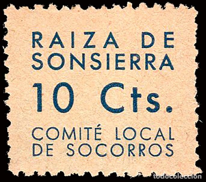 Sellos: Asturias - Guerra Civil - Em. Local Republicano - S/Cat * Raiza de Sonsierra - 10 cts. Comit&eacute;..&rdquo;