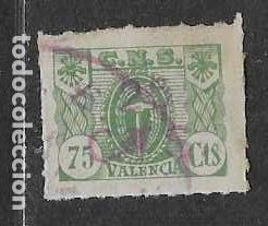 Sellos: VALENCIA- 25 CTS, SOBRE 75 CTS- CENTRAL NACIONAL SINDICALISTA- VER FOTOS