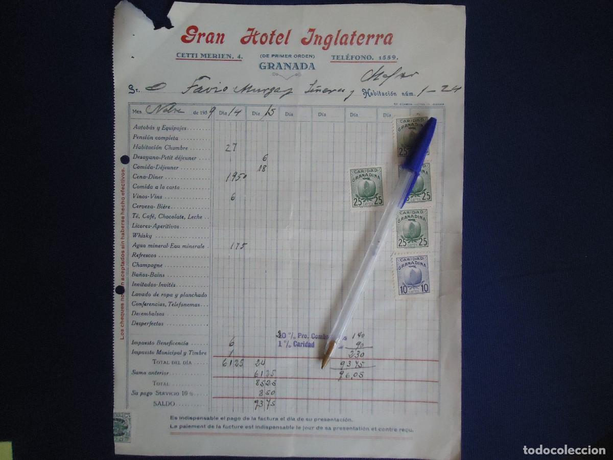 Sellos: hotel inglaterra granada 1939 espa&ntilde;a sello caridad granadina guerra civil militar pro combatientes