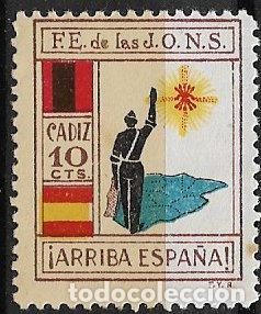Sellos: SELLOS LOCALES, GUERRA CIVIL, C&aacute;diz, FESOFI n&ordm; 104 * *