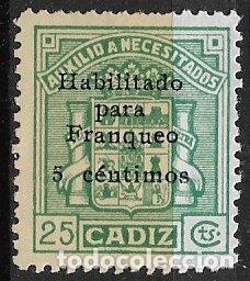 Sellos: SELLOS LOCALES, GUERRA CIVIL, C&aacute;diz, FESOFI n&ordm; 87 * *