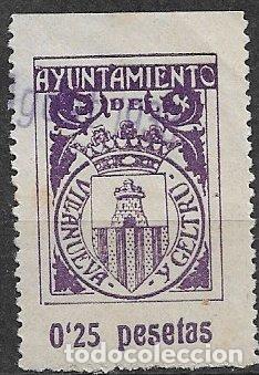 Sellos: SELLOS LOCALES, GUERRA CIVIL, Barcelona, Villanueva y la Geltr&uacute;, FESOFI n&ordm; 7 (o)