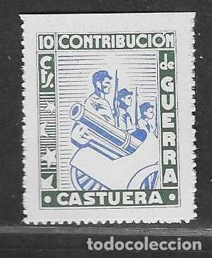Sellos: CASTUERA,- 10 CTS.- CONTRIBUCION DE GUERRA- VER FOTOS